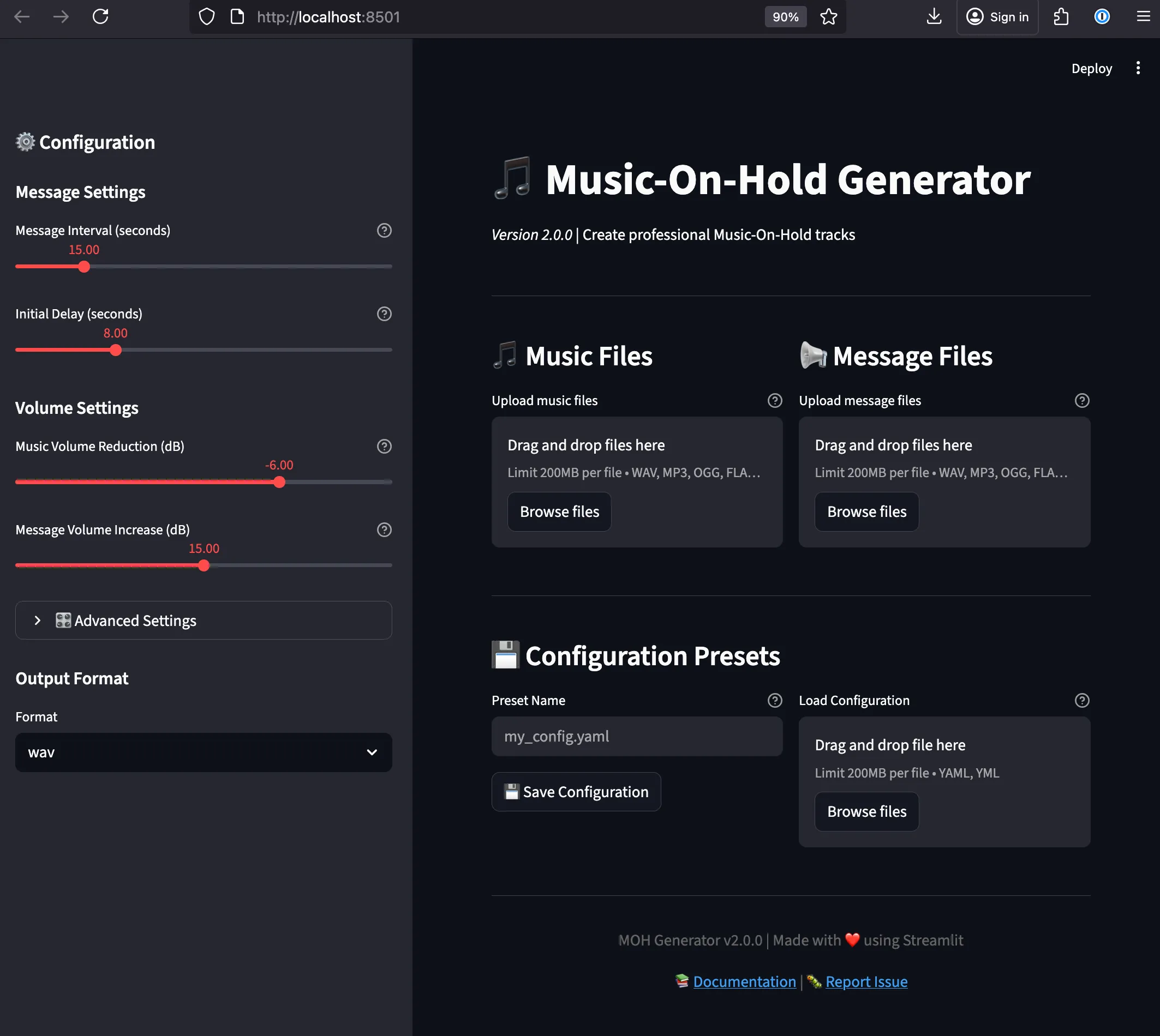 MOH Generator: Professional Music-On-Hold Track Creator